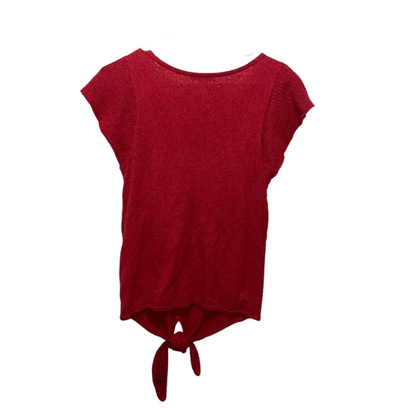 Madewell Red Tie-Front Marin Sweater Tee - Picture 2 of 6
